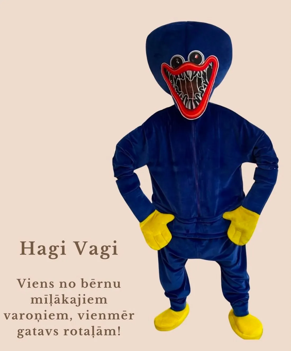 Animators Hagi Vagi tēlā BamBalle telpā Ogrē